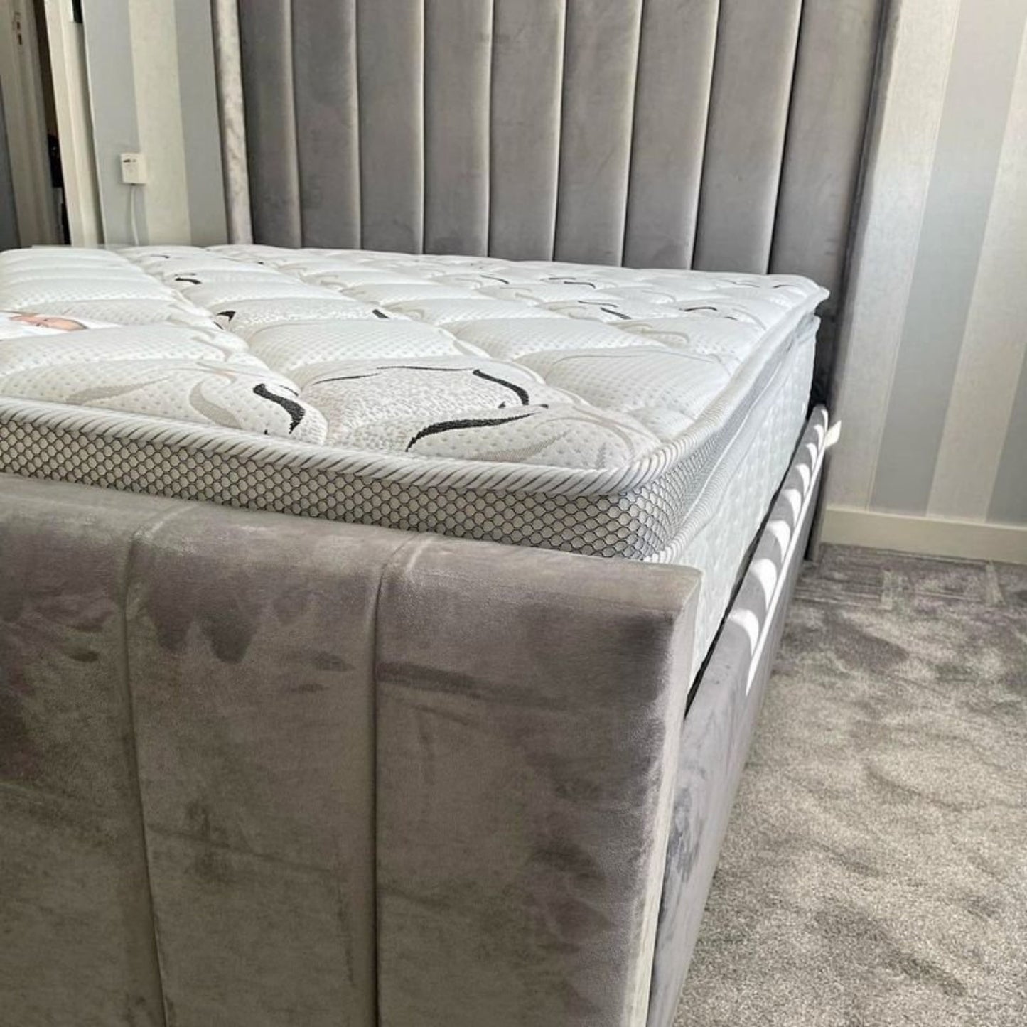 Supreme Panel Wingback Bed Beds-Hub