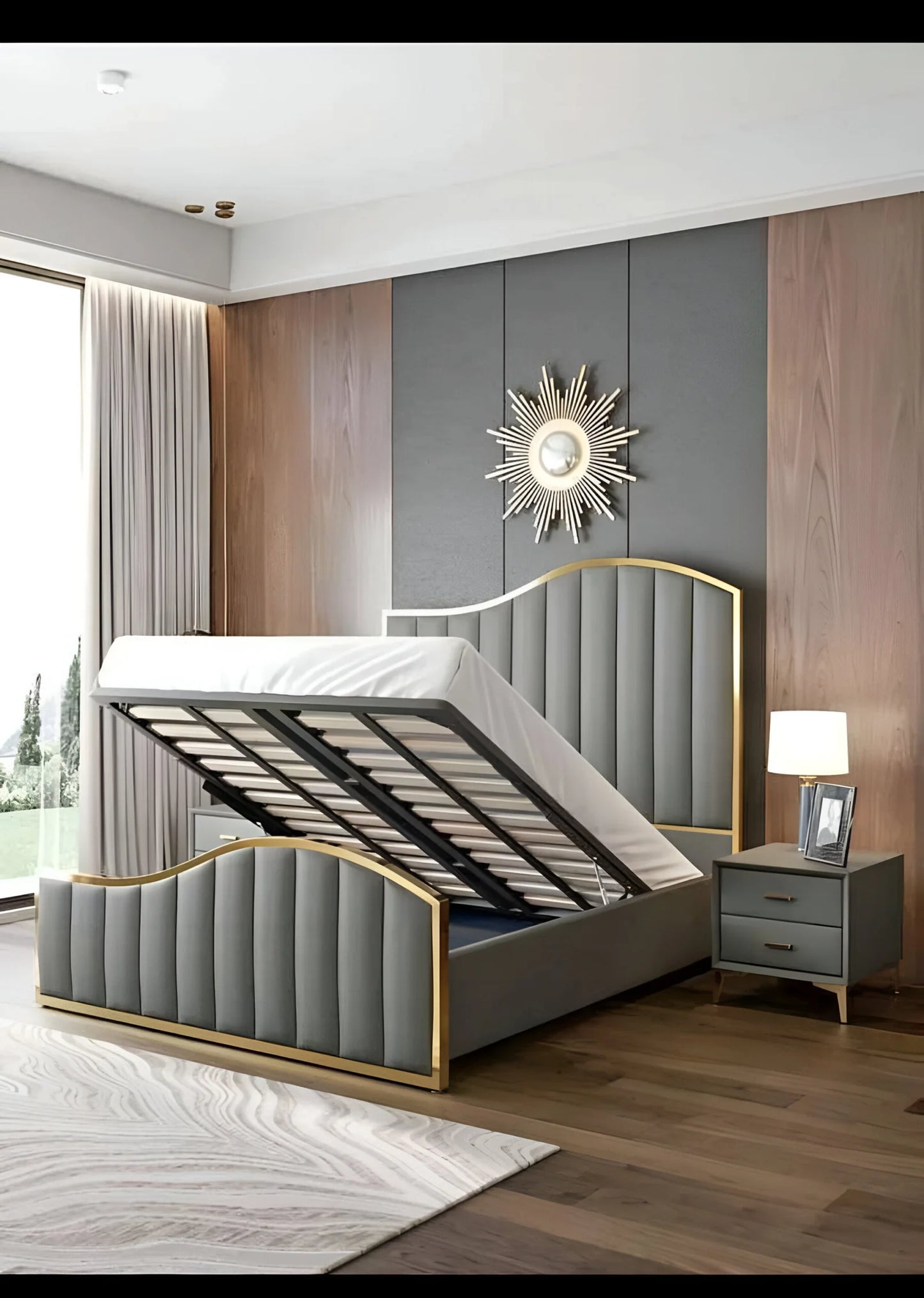 Golden Wave Royale Bed Premium Upholstered Bed Frame